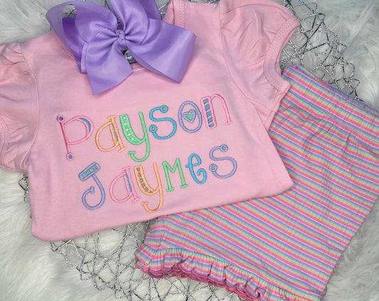 Pastel Embroidered Name Tee