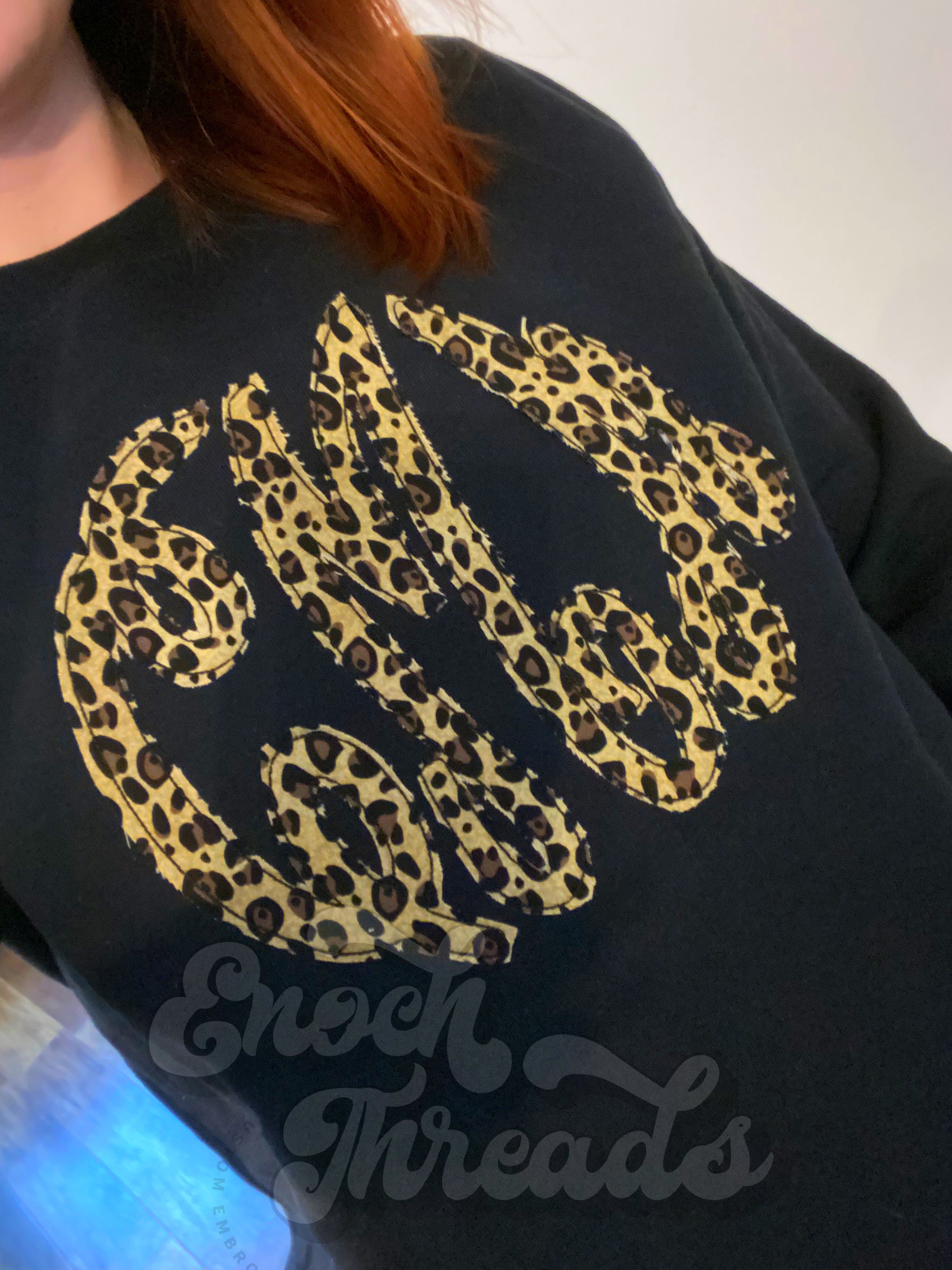 Leopard Monogram Crewneck – Enoch Threads