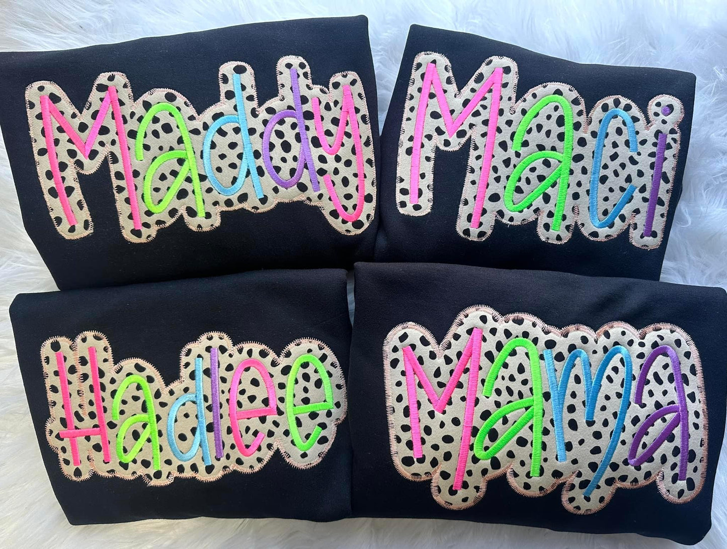 Neon Leopard Appliqué Crewneck
