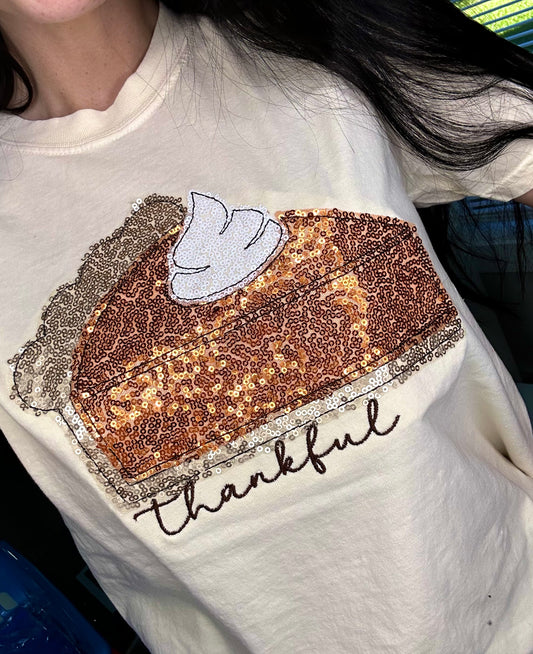 Thankful Sequins Pie Tee