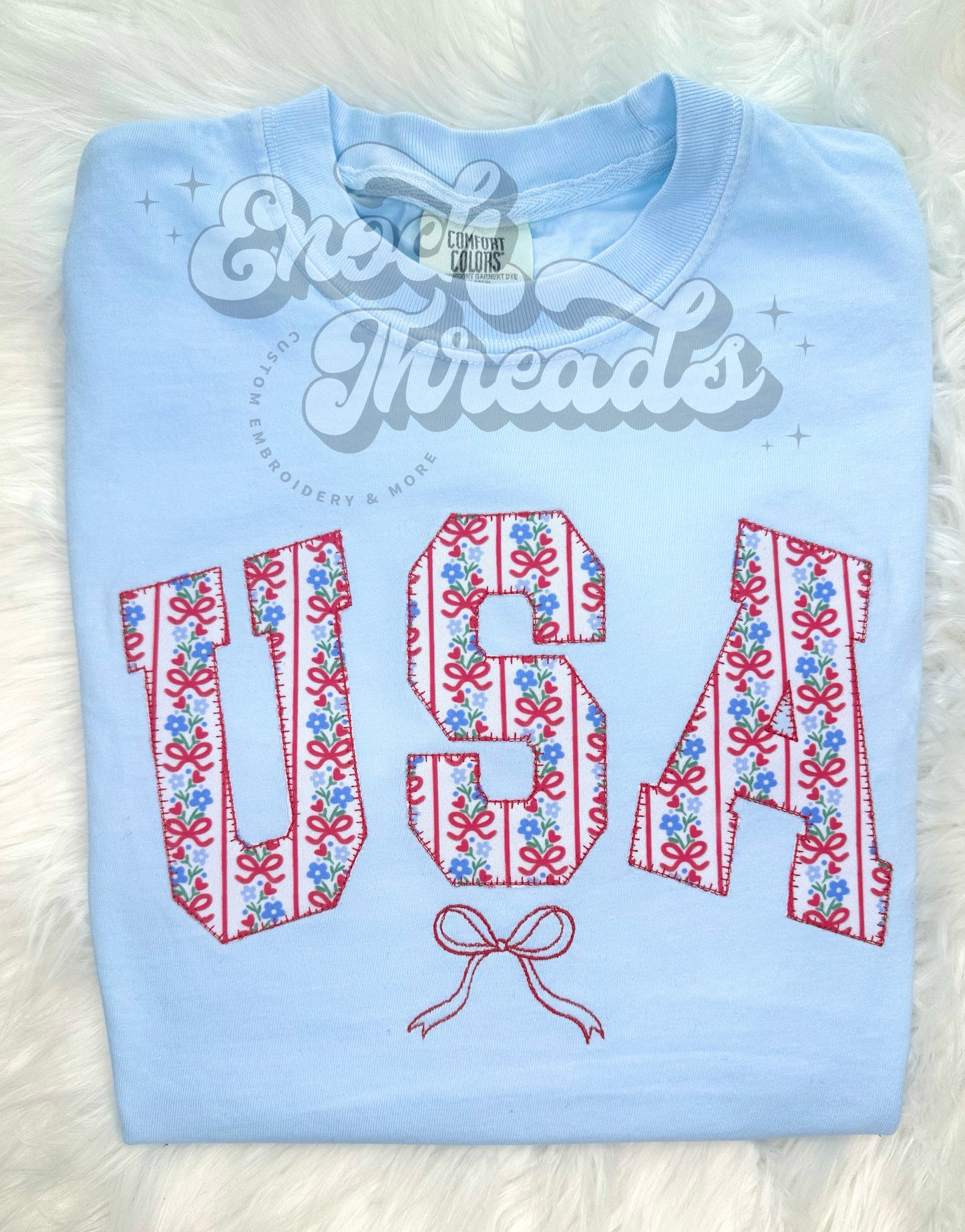 Patriotic Bows USA Appliqué Tee