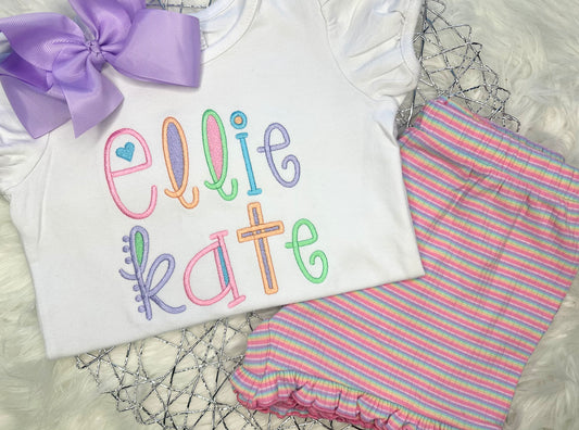 Pastel Embroidered Name Tee