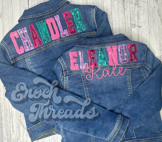 Sequined Appliqué Denim Jacket