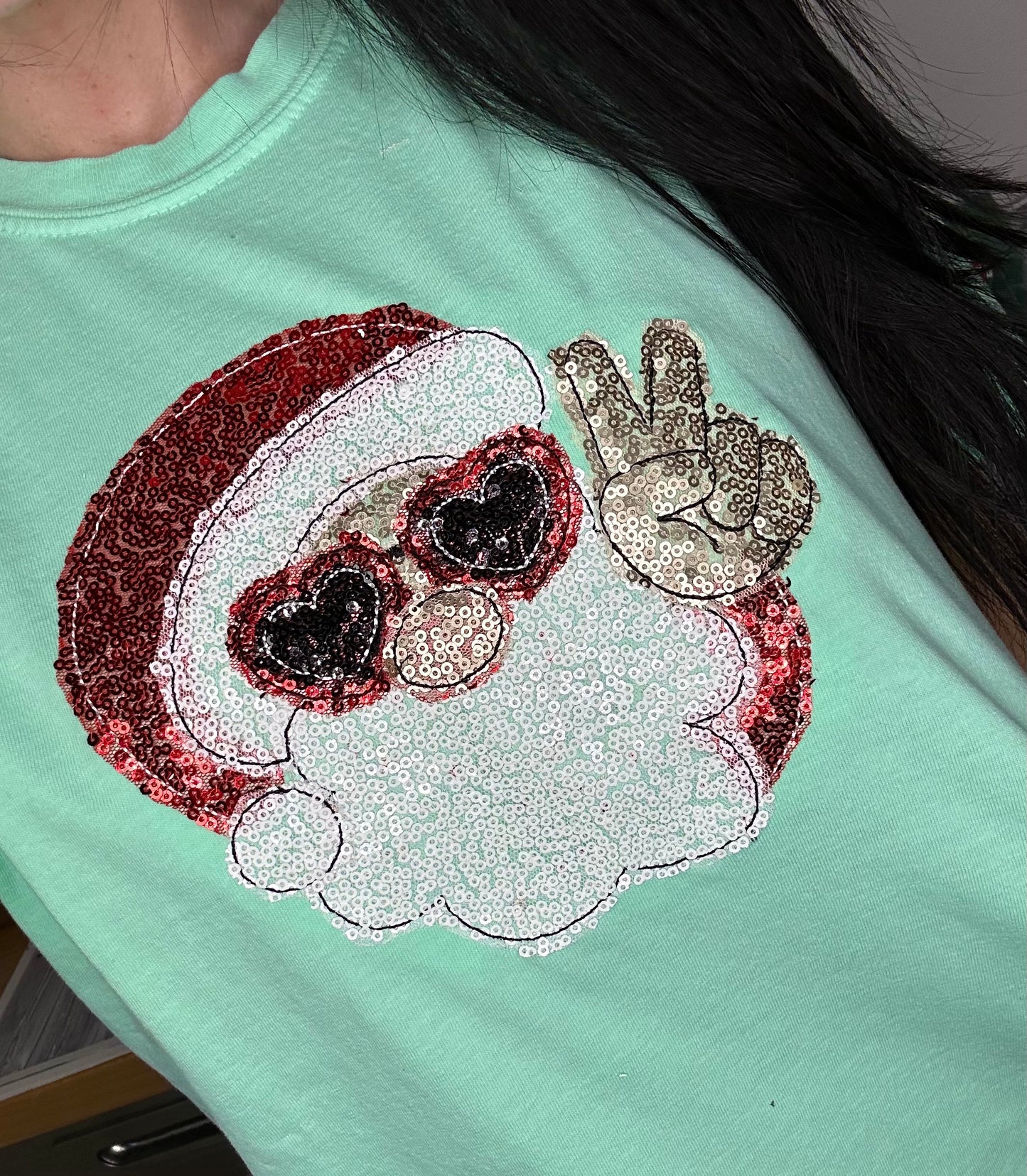 Santa Sequins Applique Tee