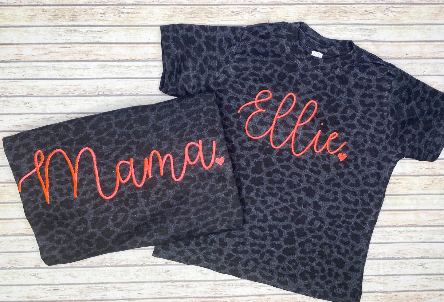 Black Leopard Name Tee