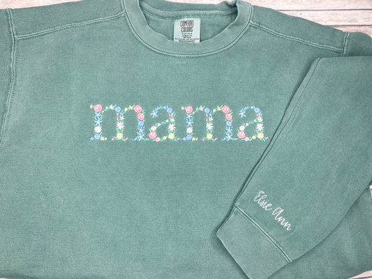 Embroidered Floral Title Tee