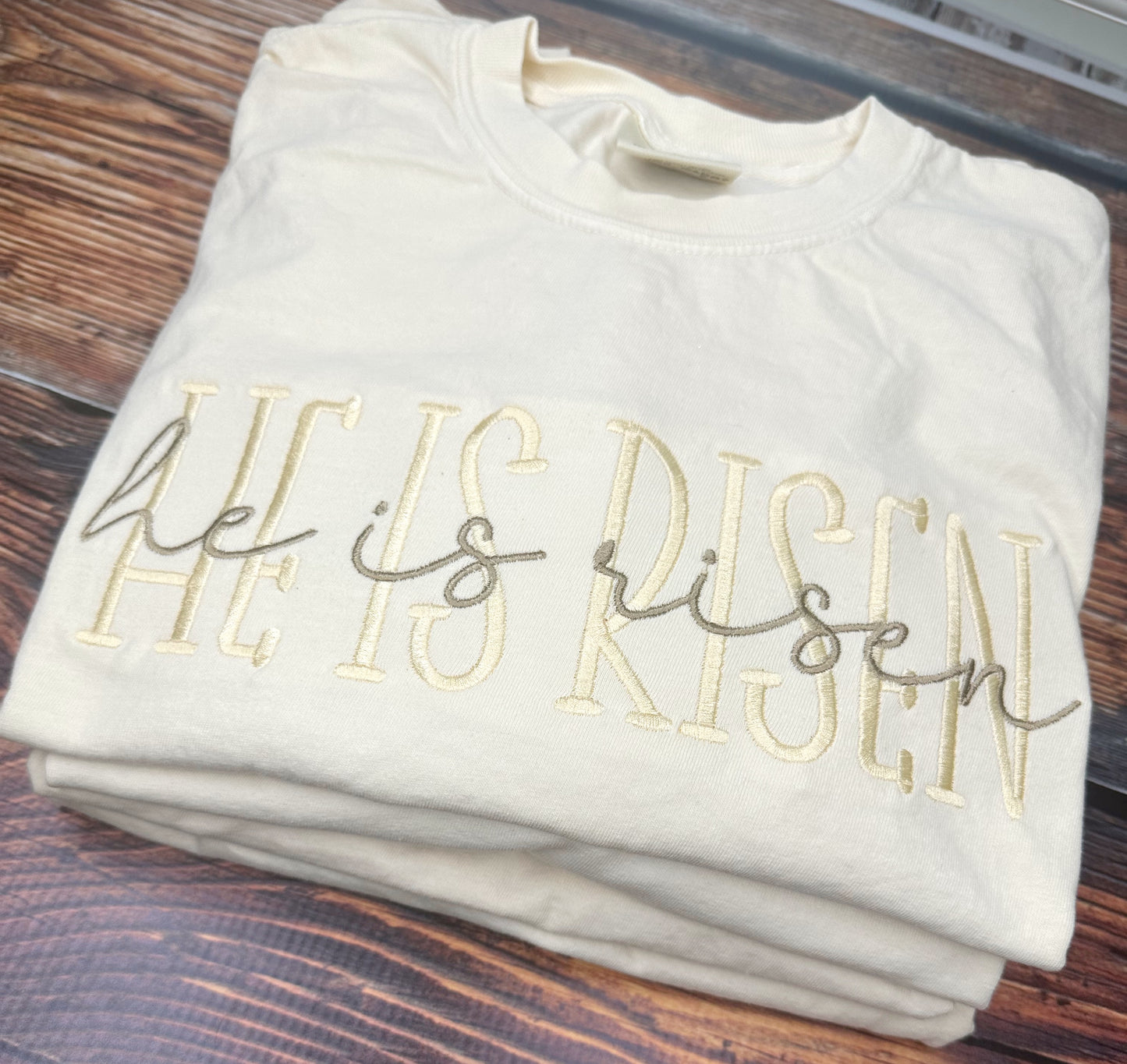 He Is Risen Double Stack Tee